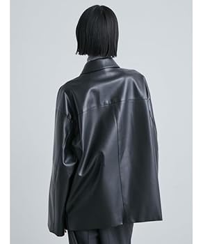 新品☆【MIESROHE】フェイクレザーカバーオールジャケット　レザージャケット MIESROHE（ミースロエ）の「フェイクレザーカバーオール
